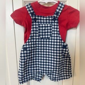 Carter's Red and Blue Checkered Overalls